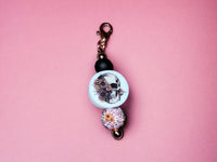 Floral Skull back pack tag/ zipper pull/ keychain
