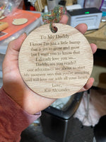 To My Daddy Bump ornament