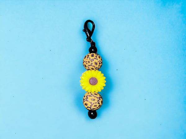 Sunflower back pack tag/ zipper pull/ keychain
