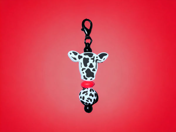 Red Cow back pack tag/ zipper pull/ keychain