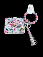 White, Pink, and purple Wristlet and wallet set