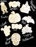 Colorable Holiday wood cutout packs